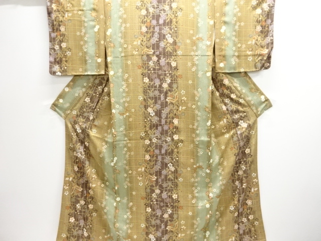JAPANESE KIMONO / UNUSED KOMON / BUTTERFLY & SAKURA